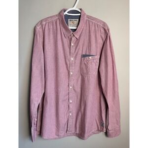 Garcia Jeans Mens Button Down Shirt Pink Long Sleeve Casual Workwear XXL Boho